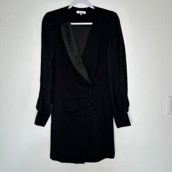 Parker Tuxedo Dress Size 8 Black LBD Minimalist Cocktail - Picture 1 of 11